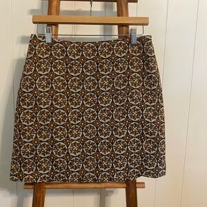 H&M Patterned Mini Skirt - Brown and Cream